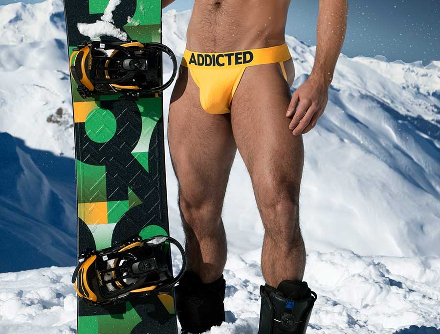 Men's jockstrap in yellow AD773 in the ADDICTED fashion collection